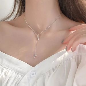 New Sterling Silver 925 Cross Rosary adjustable Necklace